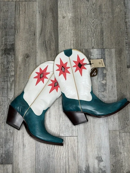 ARIAT WOMEN STARLIGHT WESTERN BOOTS - SNIP TOE TURQUOISE size 8 rodeo stagecoach - Picture 1 of 12